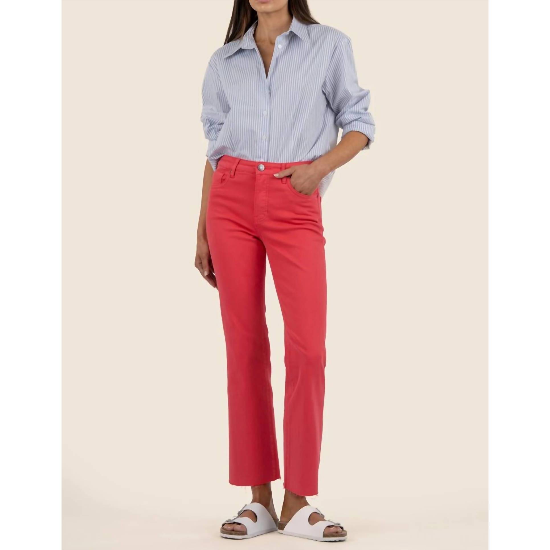 New Kut From The Kloth High Rise Kelsey Ankle Pant In Strawberry